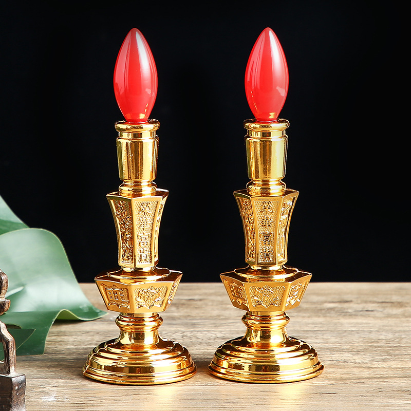 Candle lamp Household candle holder plug-in Buddha lamp led permanent lamp Buddha hall lamp candle tube plastic mechanism Specification drawing
