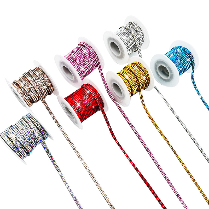 Hot-selling rhinestone sticker auto decorative crystal sticker self-adhesive diamond hot diamond ribbon rhinestone ribbon thumbnail