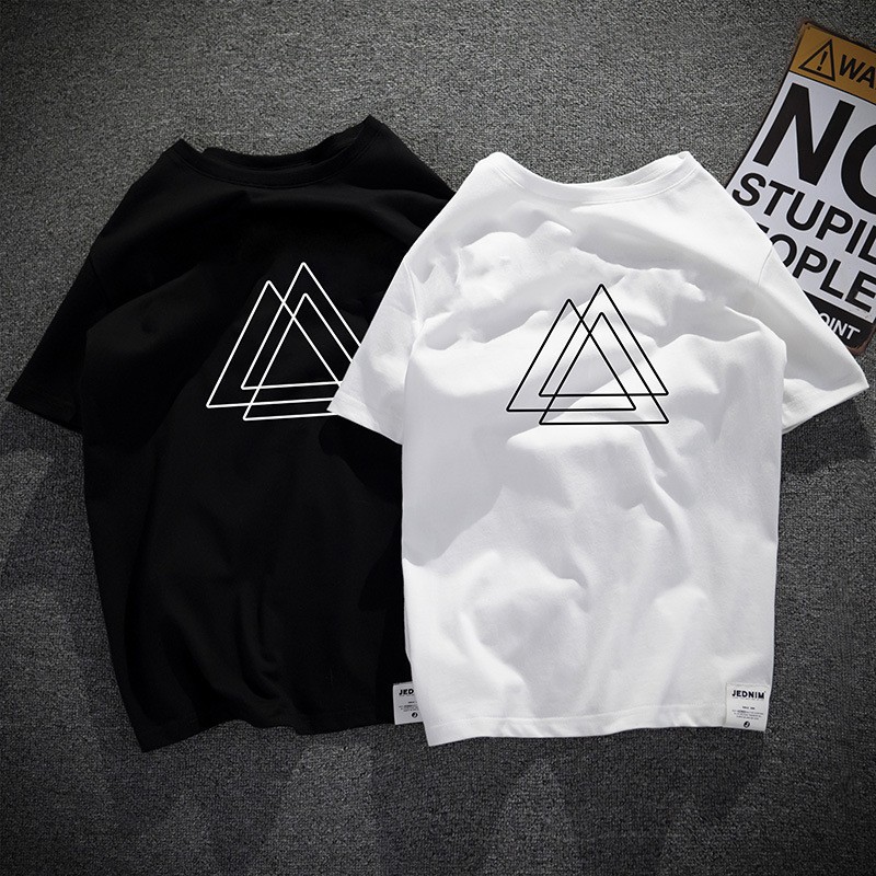 2024 Hong Kong-style new summer short-sleeved T-shirts for men, loose round-neck pure cotton half-sleeved beach couple tops, men's fashion trend details Picture