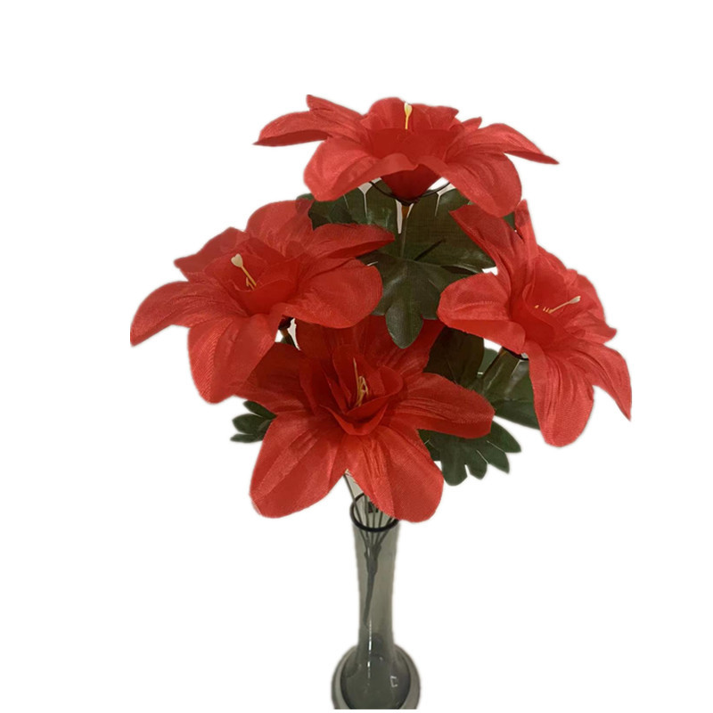 Artificial flowers, fake flowers, Qingming flowers, decorative floral art, 5-headed six-eared orchid Specification image