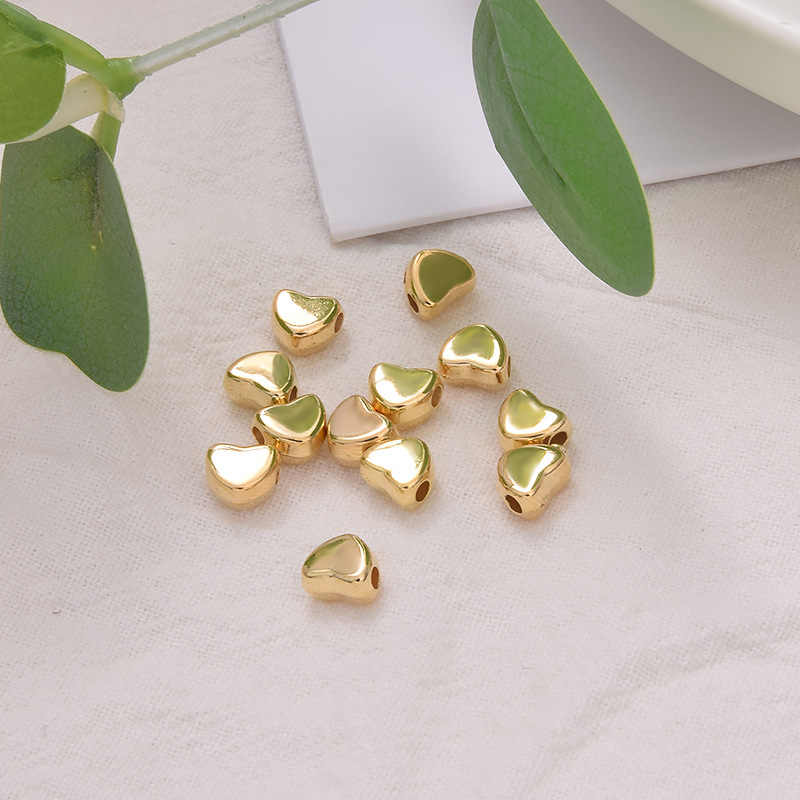 diy jewelry accessories CCB heart-shaped bracelet necklace spacer beads perforated plastic heart-shaped loose beads factory wholesale