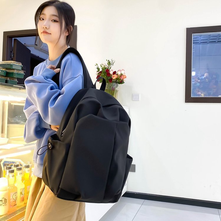 Simple backpack for women, 2024 New large-capacity fashionable schoolbag, lightweight travel bag for female college students
