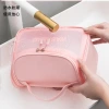 Matte high appearance level large-capacity hand-held hook toiletry bag, PU multi-functional storage bag, simple skin care product storage Specification image