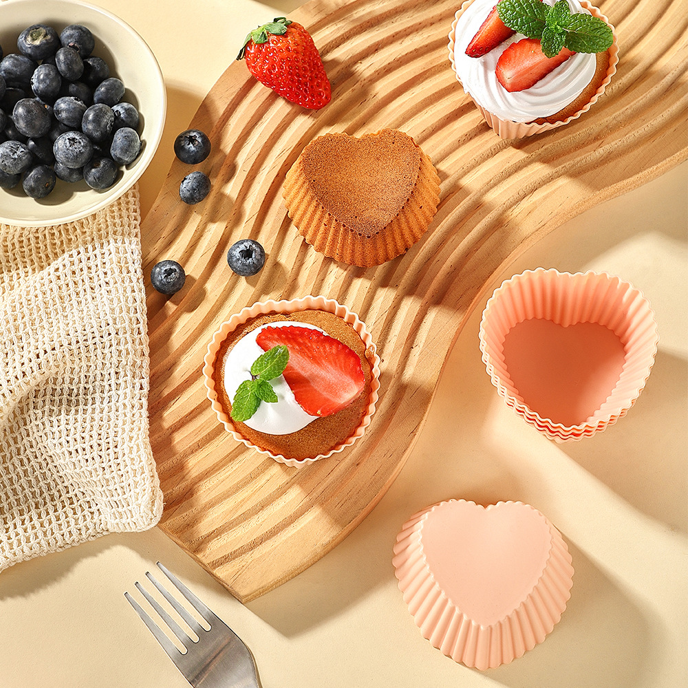 Creative Silicone Muffin Cup Mousse Cake Cup Cookie Mold Egg Tart Mold Household Baking Utensils Wholesale Spot Specification drawing