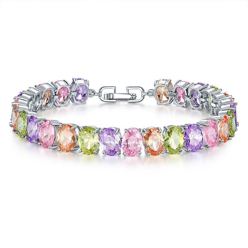 European and American zircon bracelets, colored candies, colored bricks, zircon bracelets, water best friends, girls, couples, wedding banquet bracelets, girls