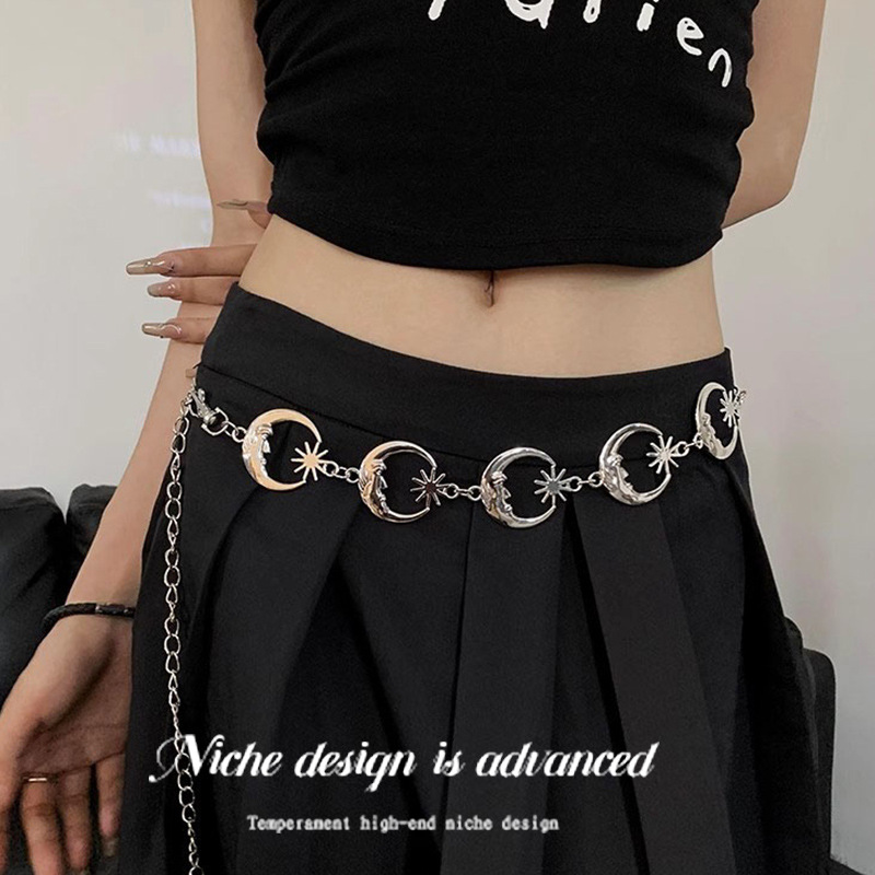New retro silver waist chain 2025 bestseller, high-end accessory, simple yet versatile, pairs well with skirts and dress belts details Picture