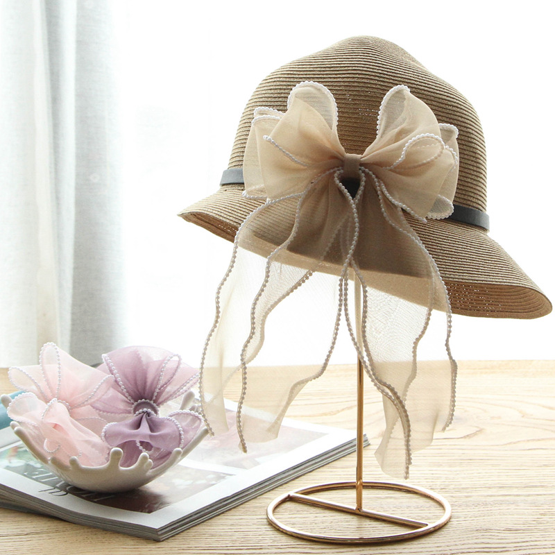 Pearl Thread Cuffed Yarn Diy Hairpin Bow Packing Material 6Cm Wide Meteor Fishtail Wave Snow Gauze Band details Picture