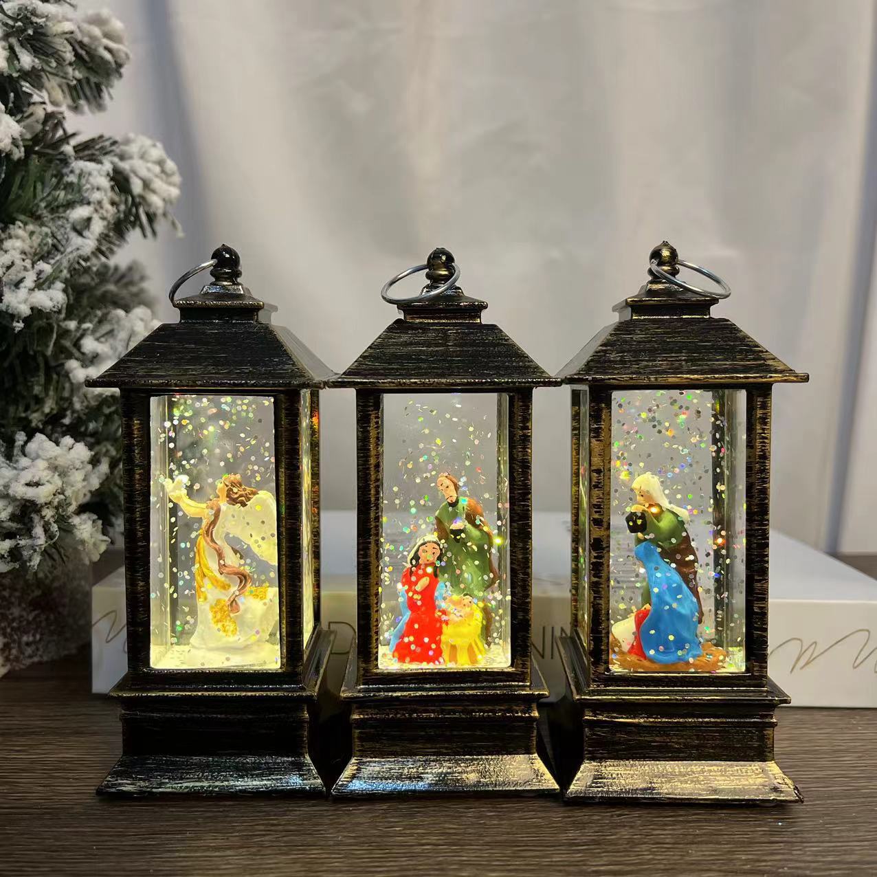 Christmas Decorations Small Oil Light Interior Wind Light Christmas Wind Light Night Light Portable Led Electronic Light details Picture