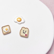 仿真食玩煎蛋鸡蛋笑脸吐司面包 diy自制手机壳装饰材料树脂配件