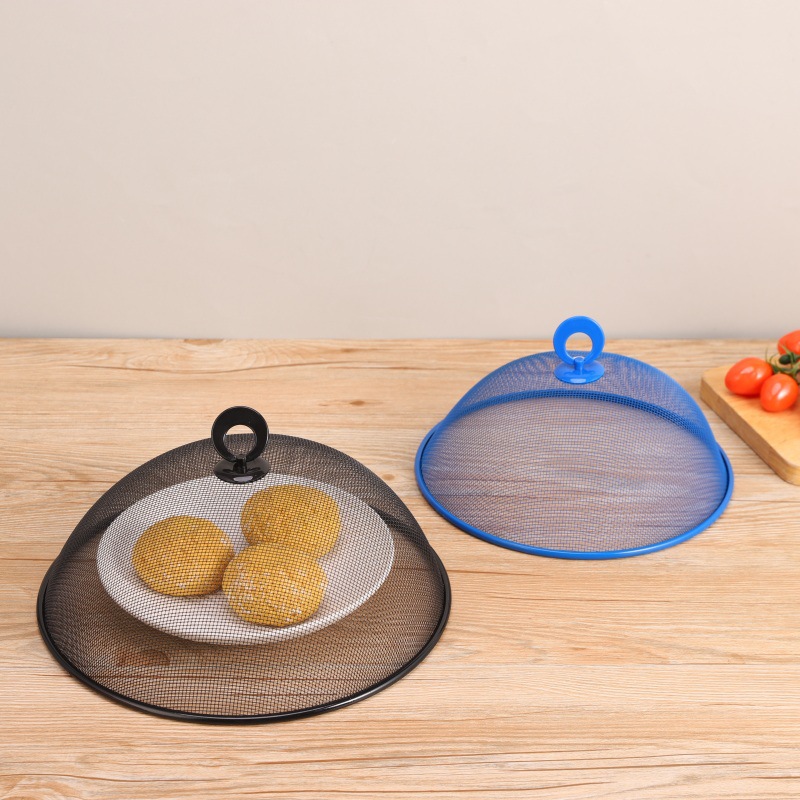 Wholesale of various sizes and specifications of household kitchen food covers for preventing cockroaches and mosquitoes, iron spray-painted round and square covers pic 2