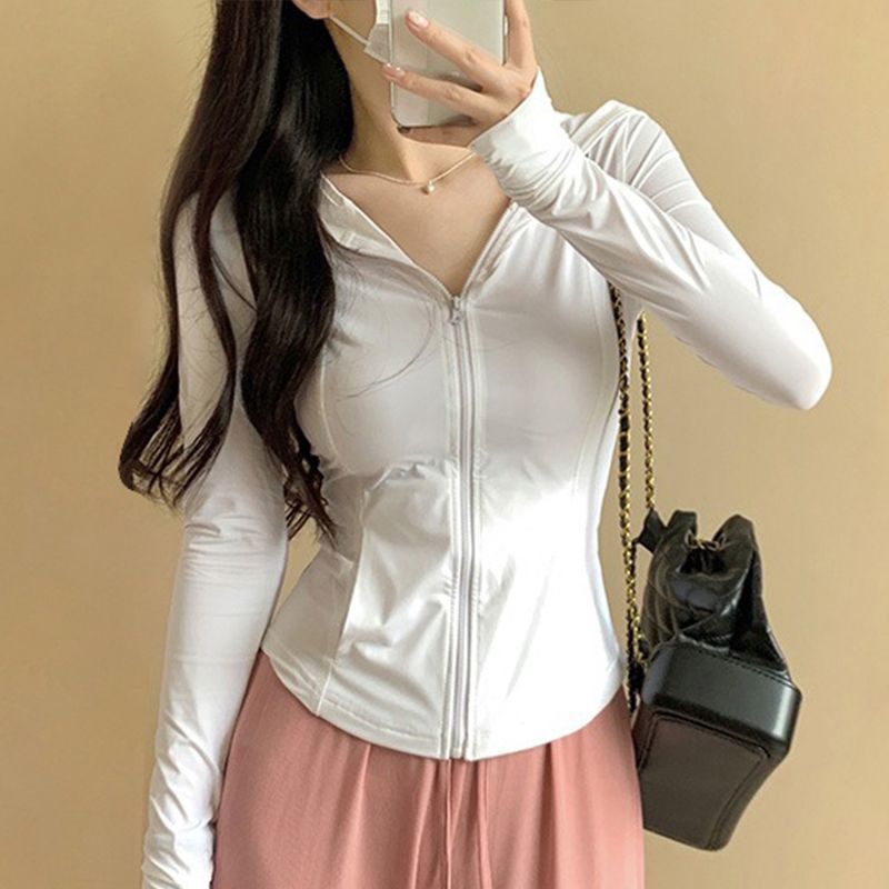 Slimming ice silk sun-protective clothing, women's thin, cool, UV-resistant summer jacket, outdoor sports breathable sun-protective clothing Specification image