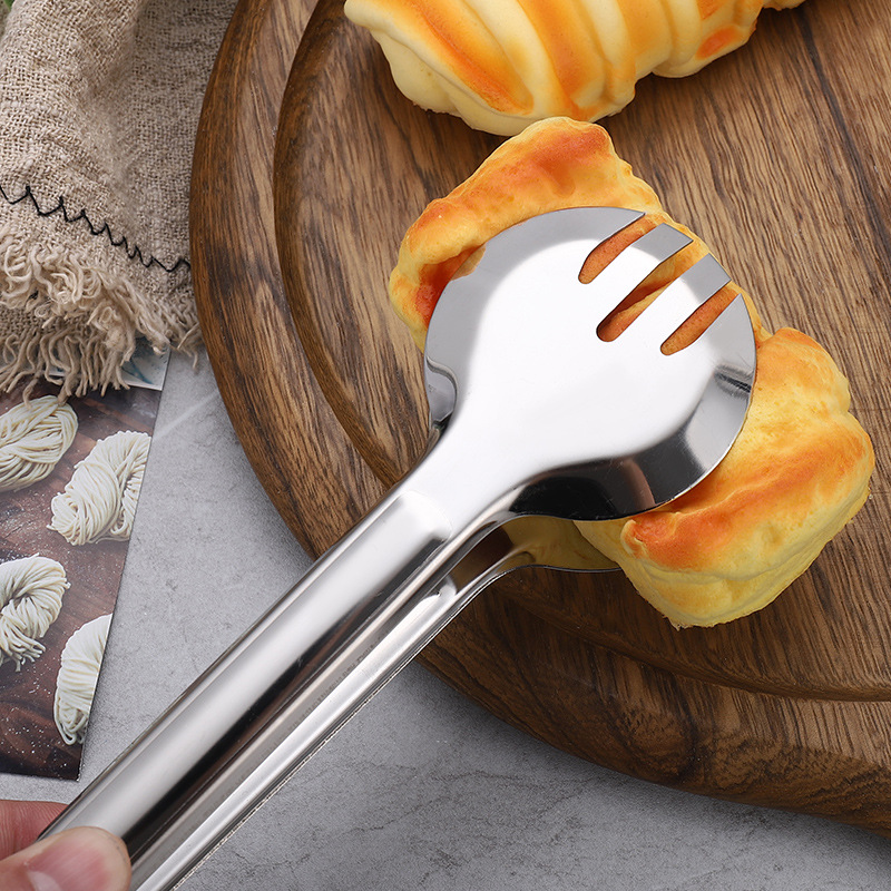 Stainless steel food tongs, outdoor barbecue food tongs, kitchen tools, buffet barbecue tongs, baking bread tongs wholesale details Picture