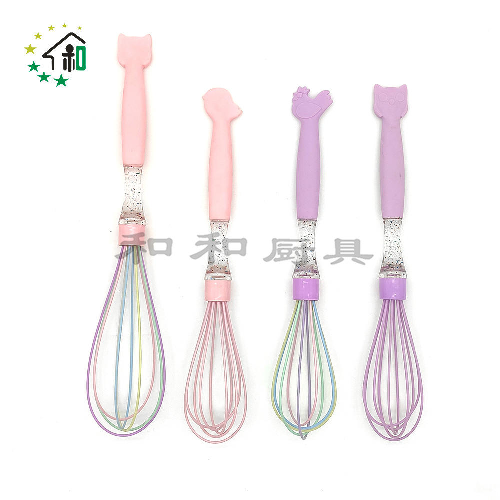 Creative animal shape handle Cute silicone whisk Multi-function whisk stick manual egg whisk Item Picture