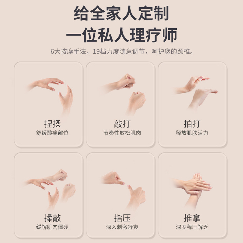 Rechargeable Cervical Massager, Home Pulse Massager, Shoulder And Neck Protection Device, Neck Physiotherapy Device, Neck, Shoulder And Neck Relaxation Application Scenario