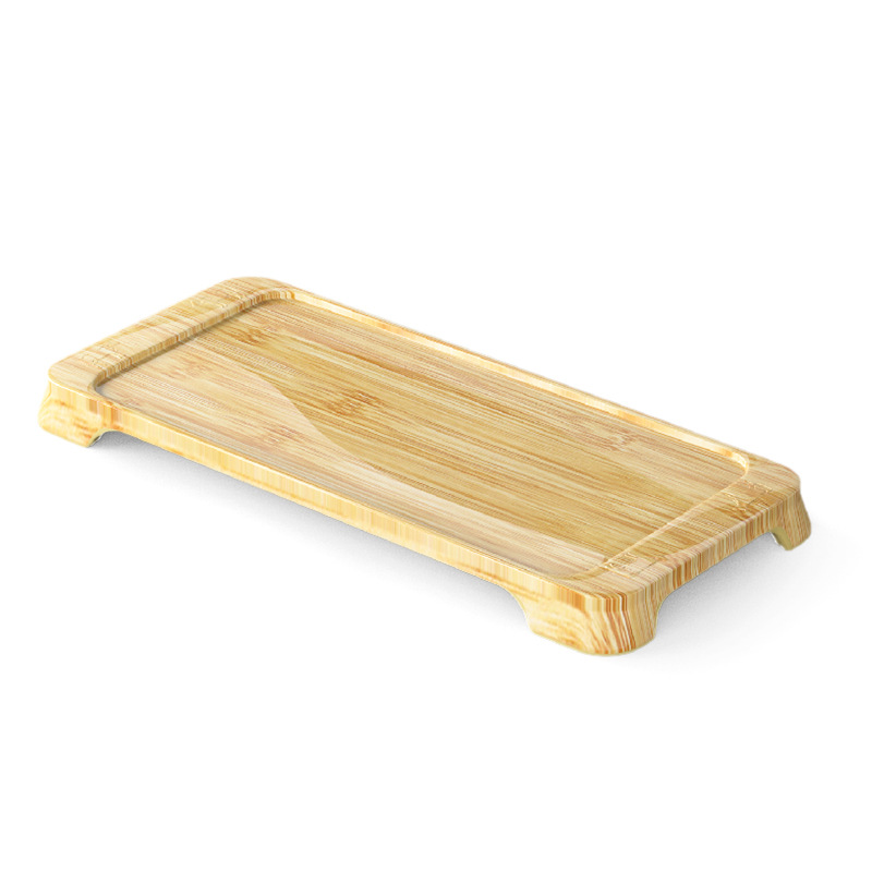 Mountain wild wind bamboo and wood grain melamine tableware, hot pot restaurant side dish plates, commercial imitation porcelain dinner plates, round plates for grilled skewers and beef plates Item Picture