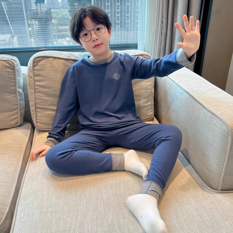 Spring, Autumn and Winter 2024 new styles for Zhongda Children's winter boys' pajamas, boys' long Johns and long pants sets, thermal underwear Specification image