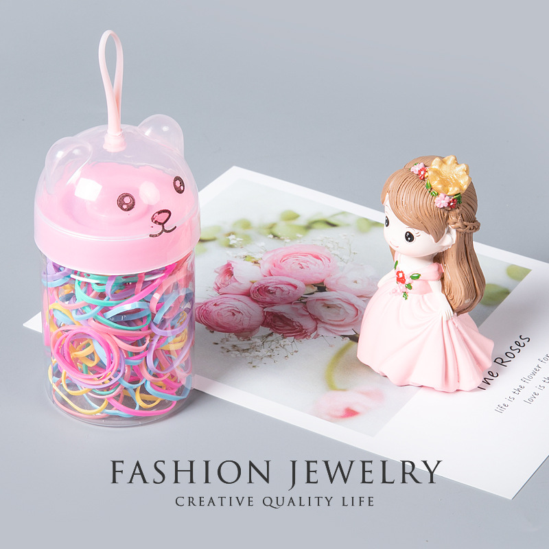 Korean Version Of The Color Children's Small Rubber Band Manufacturers For Disposable Hair Band Strong Pull Continuous Hair Accessories Female Rubber Band Wholesale Application Scenario
