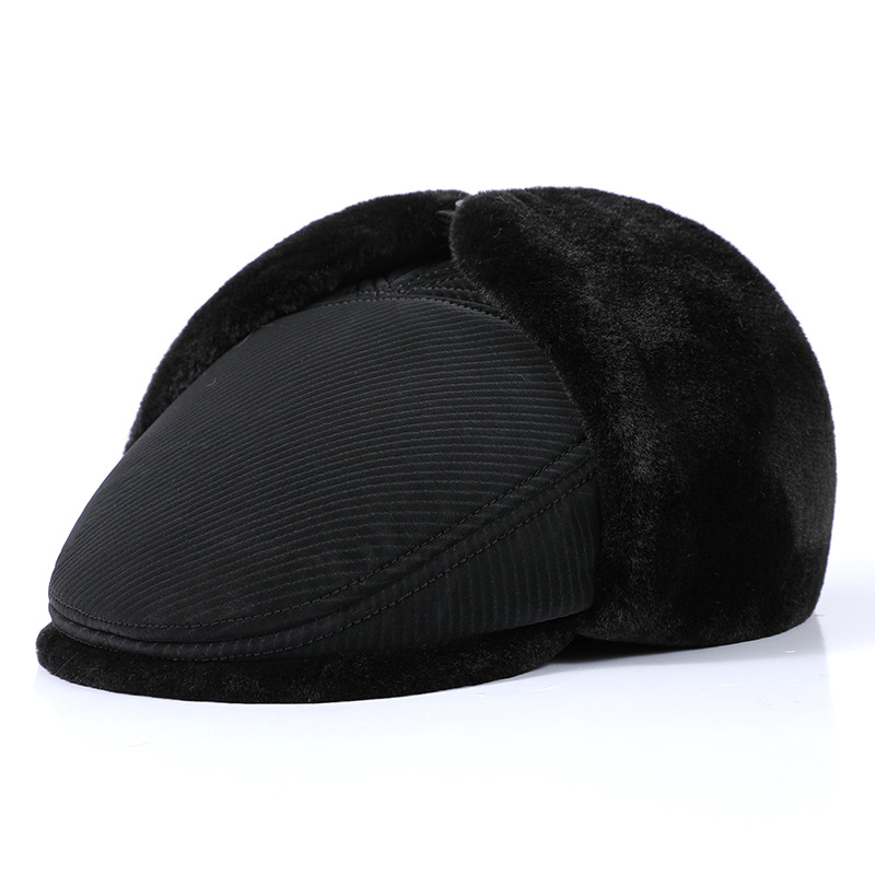 Hat Men's Winter With Wool Thickened Ear Protection Warm Forward Hat Outdoor Wind And Cold In The Elderly Cap Item Picture