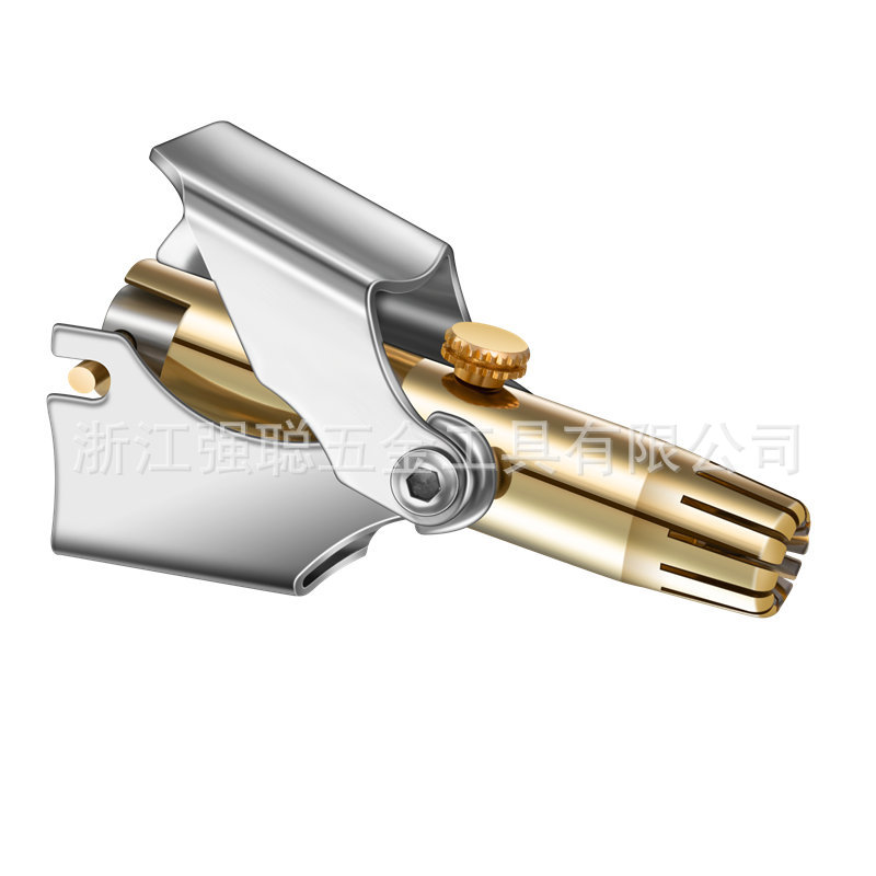 厂家直供间金色不锈钢鼻毛剪手动鼻毛修剪器机械式鼻毛剃毛器水洗细节图