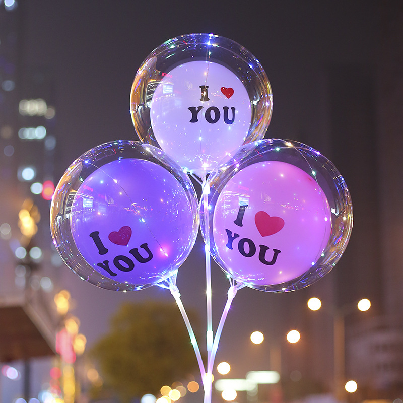 Tiktok red inflatable bobo ball flashing children's lights cartoon ball luminous balloon square stall supply wholesale details Picture