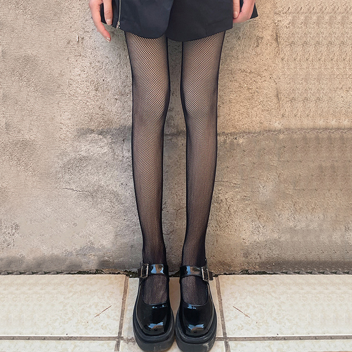 Double-layer fishing net socks, large and small fishing nets, thick and fleece for autumn and winter, warm pantyhose, sexy outerwear, net socks, bottom pantyhose details Picture