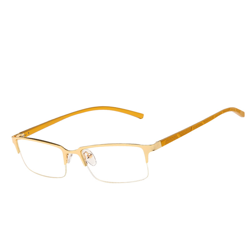 新款平光镜金属蓝膜眼镜半框铝镁镜架商务男士镜框电脑护目镜详情图5
