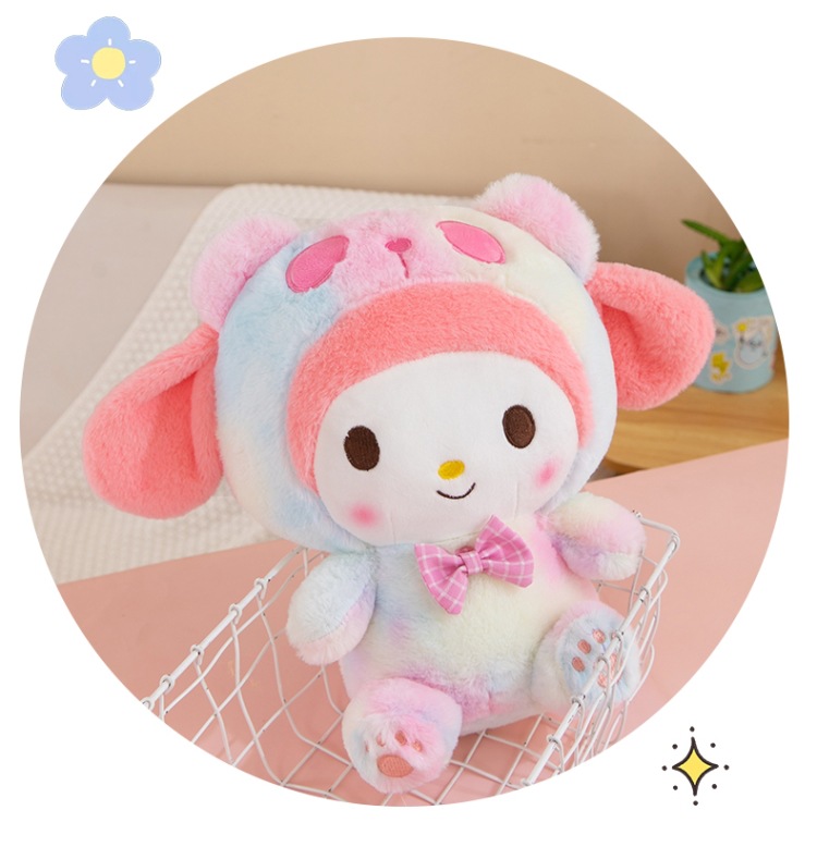 扎染系列库炫狗美乐毛绒玩具公仔抱枕女生陪伴生日礼物跨境批发摆详情12