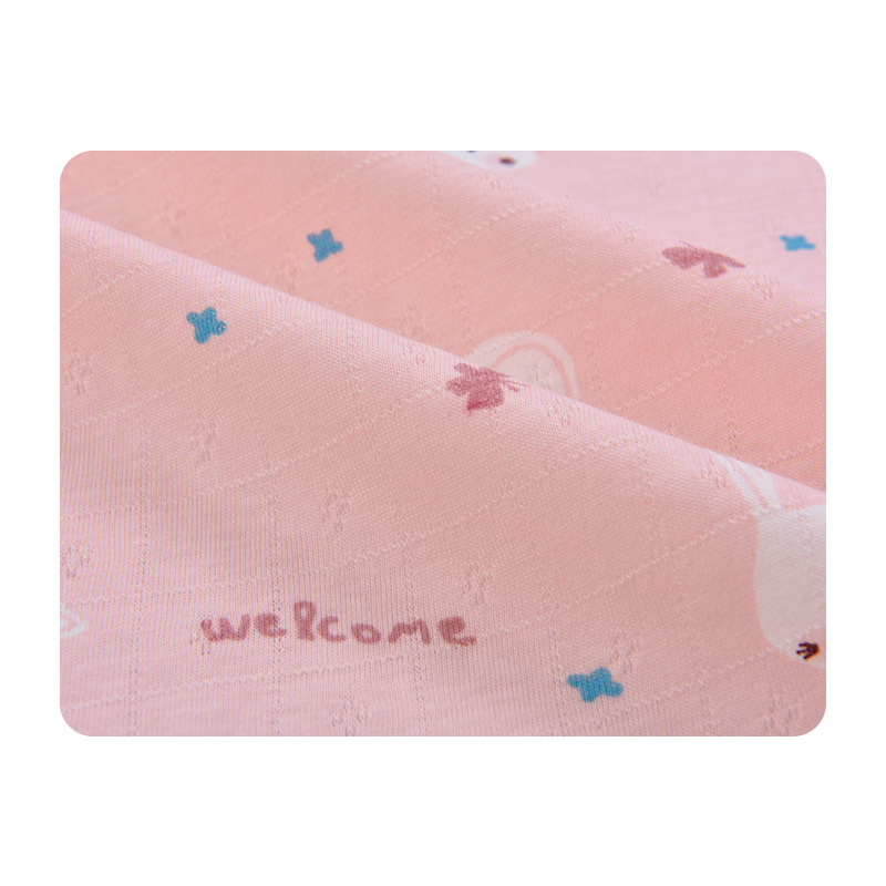 夏季宝宝薄纯棉提花网眼针织布 全棉连体衣家居服空调服婴童面料详情图4