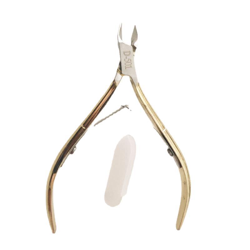 D501 Nail groove Scissors, gold-plated dead skin cutters, wholesale in stock, pedicure knives, beauty cutters, stainless steel double-fork dead skin cutters for nails Item Picture