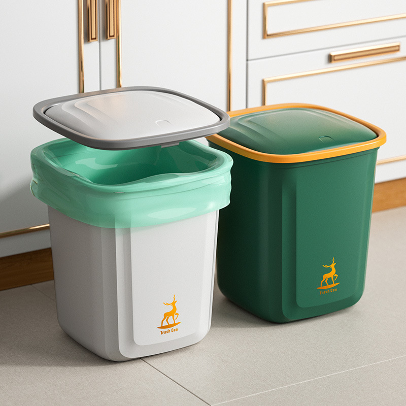 Light Luxury With Lid Garbage Can Household Living Room Kitchen Press Garbage Can Toilet Cleat Simple Garbage Basket details Picture