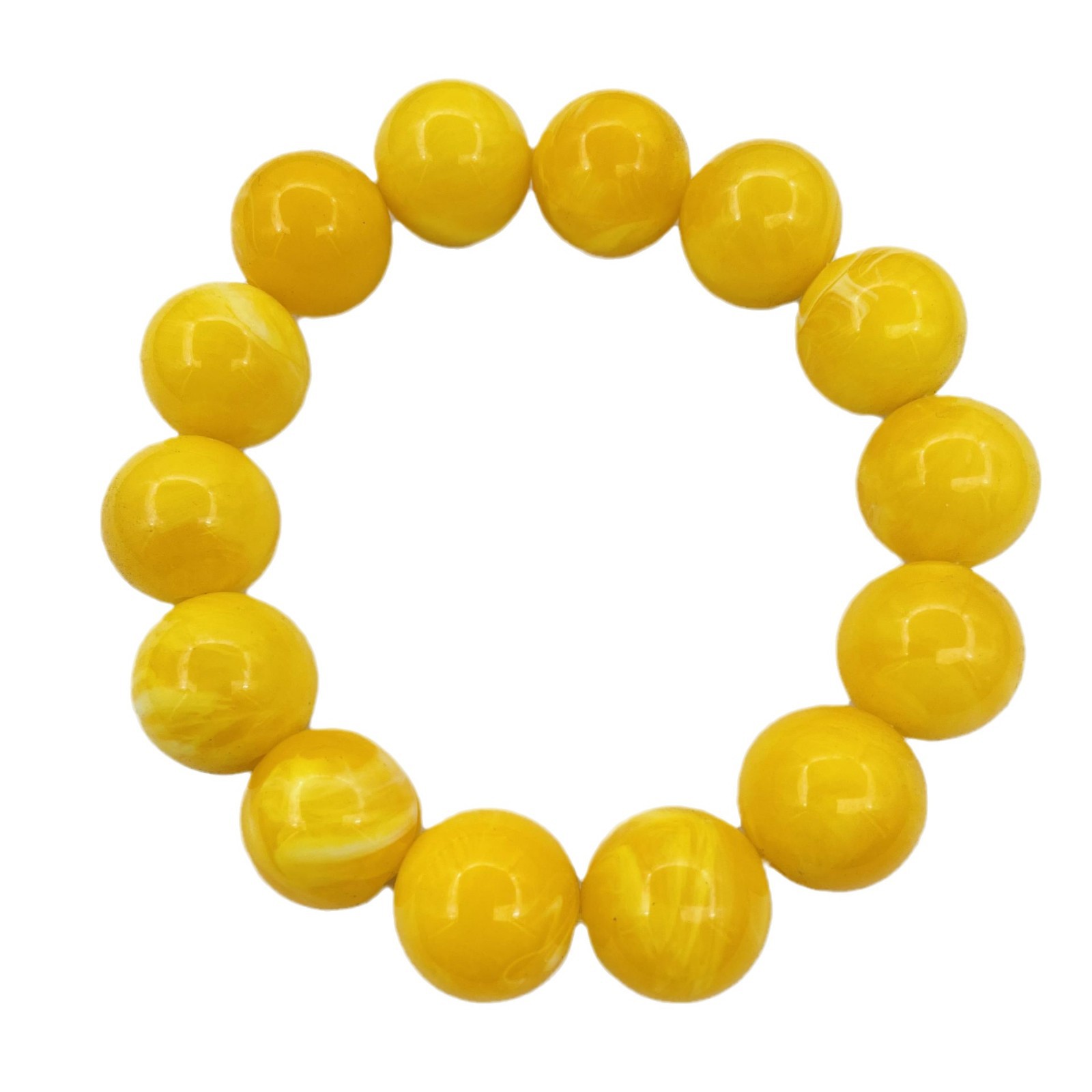 Second-generation amber floating salt water fluorescent bracelet imitating amber, 18mm, men's and women's Buddhist prayer beads bracelet, live-streaming gift bracelet Item Picture