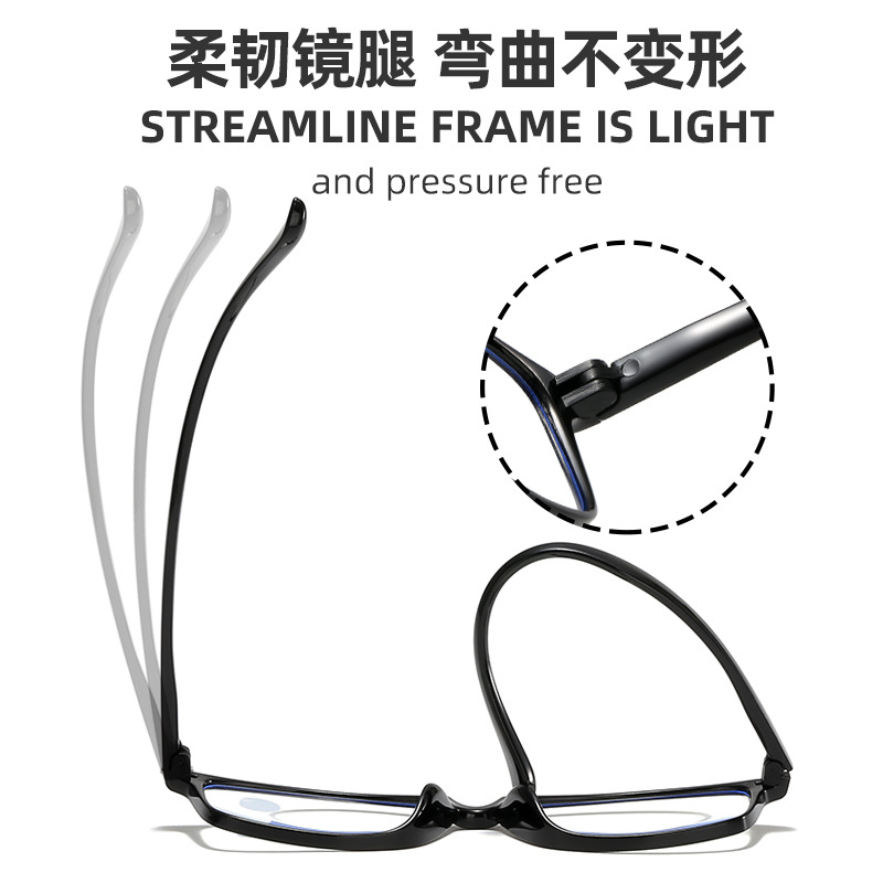 The new ultra-light tr90 anti-blue light reading glasses are specially designed for the elderly, featuring high-definition reading glasses for middle-aged and elderly people Specification image