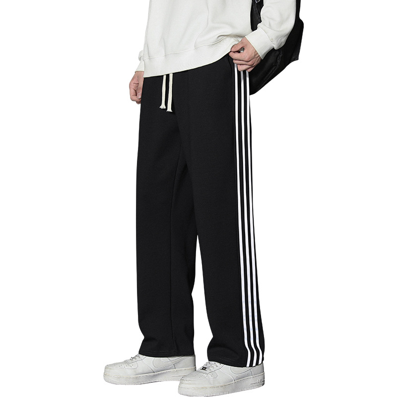 New men's casual pants for autumn and winter: loose, large-sized, fleece thick men's sweatpants; loose, sporty, tight-fitting pants Item Picture