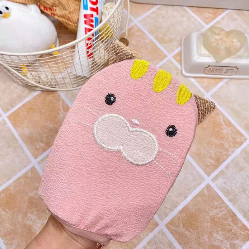 Fortis Cute Bath Towel Bear Rabbit Back Rub Mud Frosted Gloves Bubble Ball Can Hang Bath Towel For Double Use Application Scenario