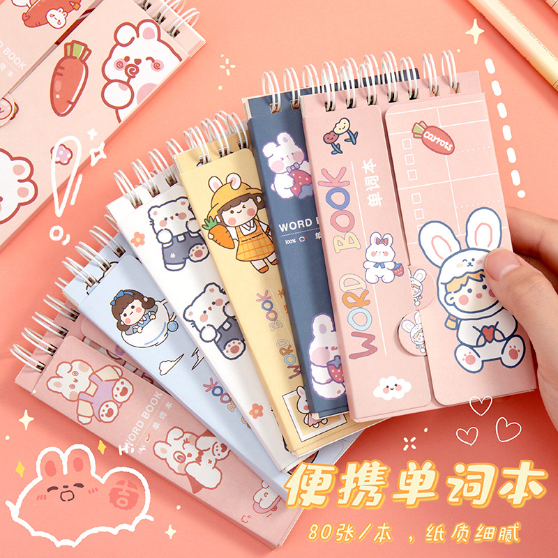 Cute Mini Fresh Portable Word Book Coil Pocket Notepad Thickened 80 Pages Portable Notepad