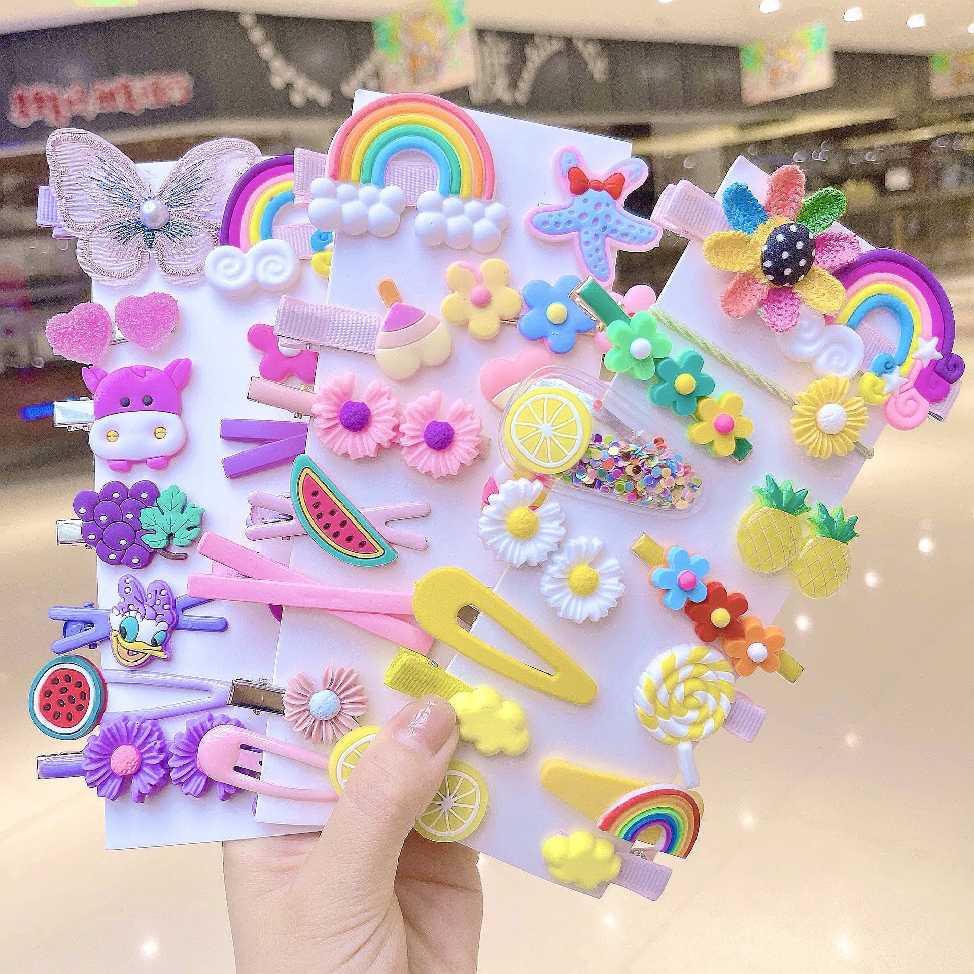 Korean Children's Hair Clip Side Clip Mesh Red Color Hair Card Cute Princess Candy Color Hair Accessories Baby Clip Headdress Application Scenario