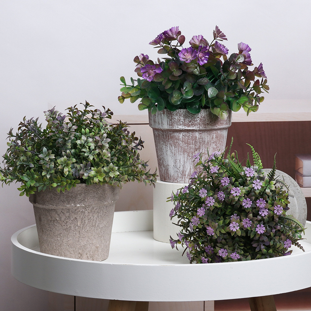 In-stock Amazon Home desktop display artificial potted plant mini artificial flower plant pulp pot artificial potted plant set Application Scenario