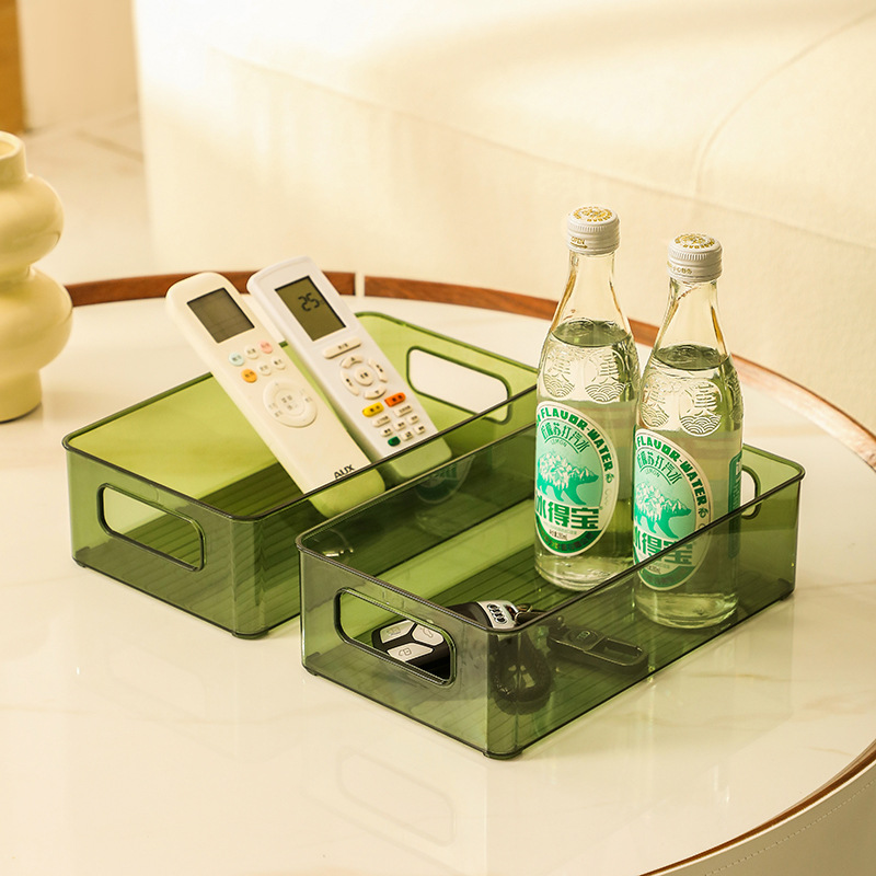 Desktop storage box, plastic acrylic shelf, cosmetic storage basket, transparent and stackable box, drawer organization Application Scenario