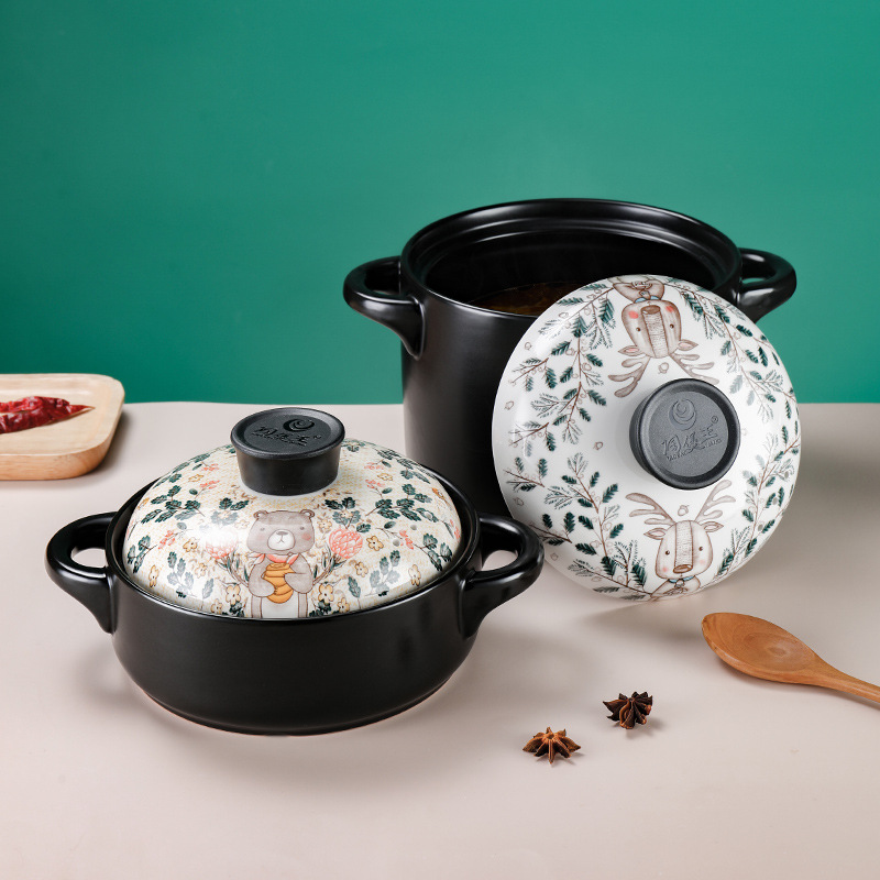 Douyin Internet celebrity same style ceramic clay pot stew pot, household gas clay pot, earthenware pot, clay pot soup pot gift consignment Specification image