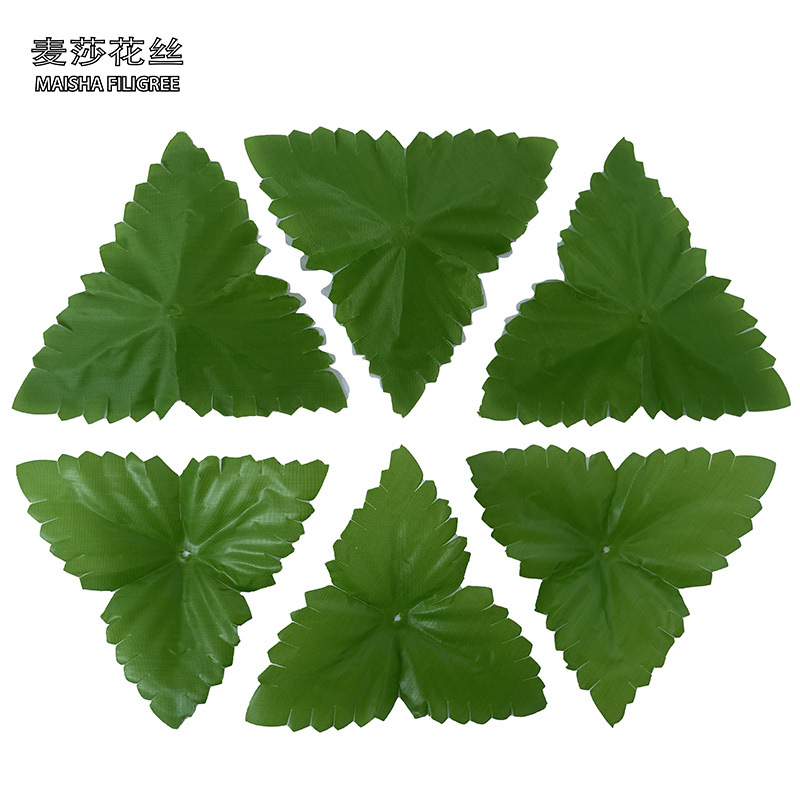 仿真花百搭叶子丝印叶子花托三角叶装饰配件仿生花卉详情8