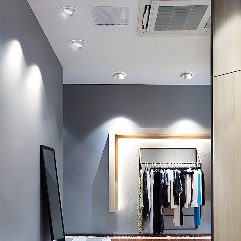 Embedded elephant trunk spotlights, ceiling lights, commercial clothing store led wall-washing spotlights, ceiling adjustable Angle 30w Application Scenario