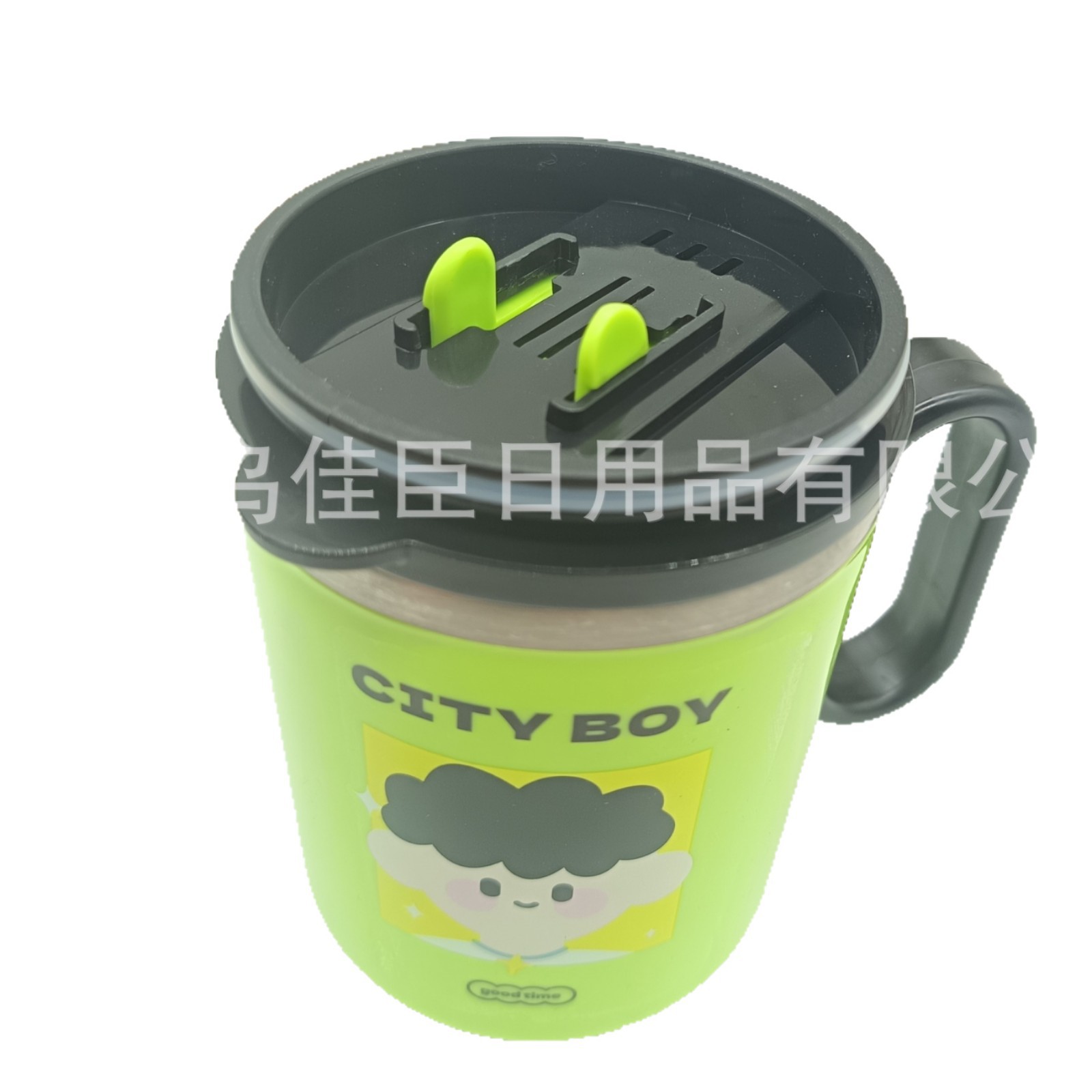 Cross-border best-selling cute mouthwash cups, boy and girl pattern mugs, milk cups with LIDS, high appearance level, simple and fashionable Item Picture