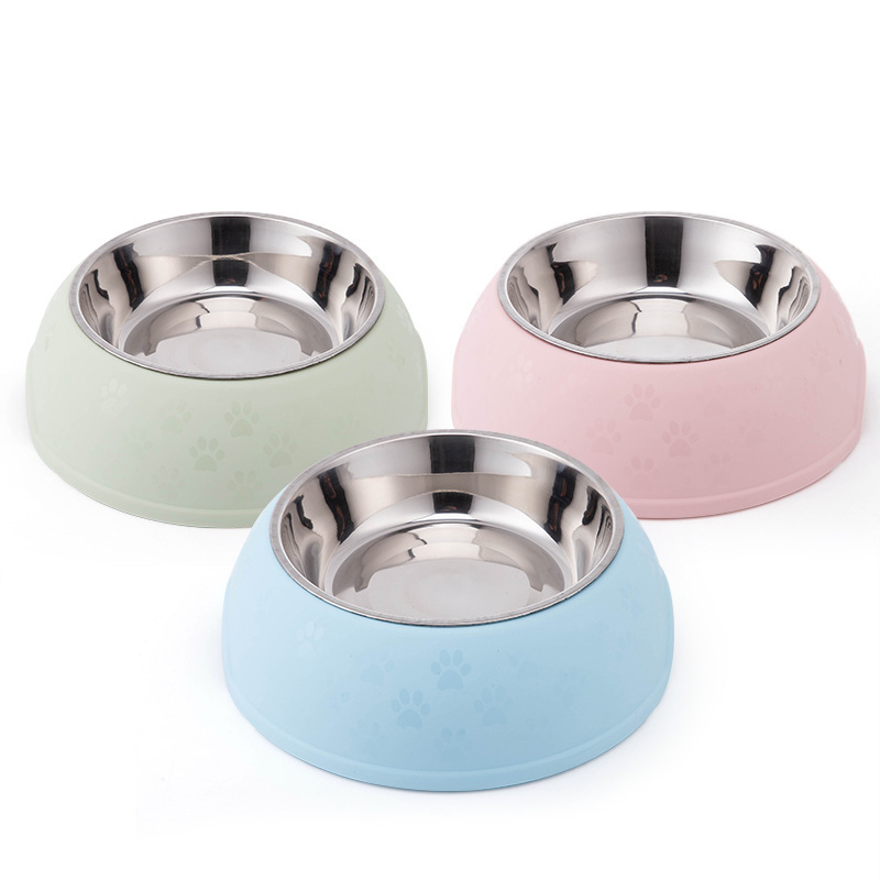 Pet bowl Durable drop resistant stainless steel Pet dog bowl Knock over large capacity cat food bowl Pet stainless steel bowl full figure