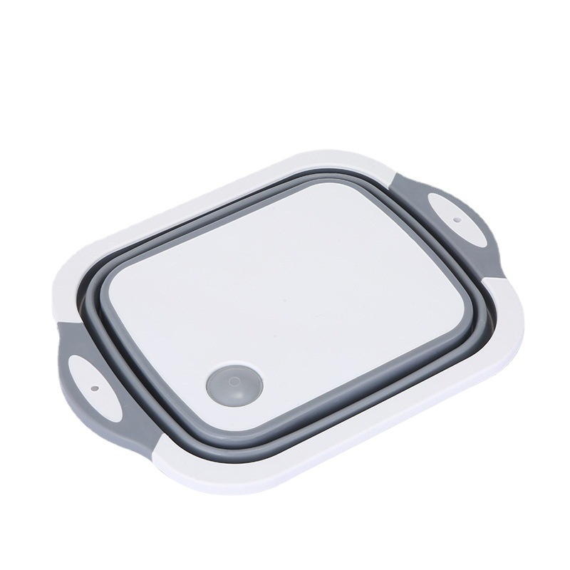 Multi-Size Foldable Washing Basin Chopping Board Kitchen Creative Sink Fruit And Vegetable Drain Basket Three All Chopping Board Specification drawing