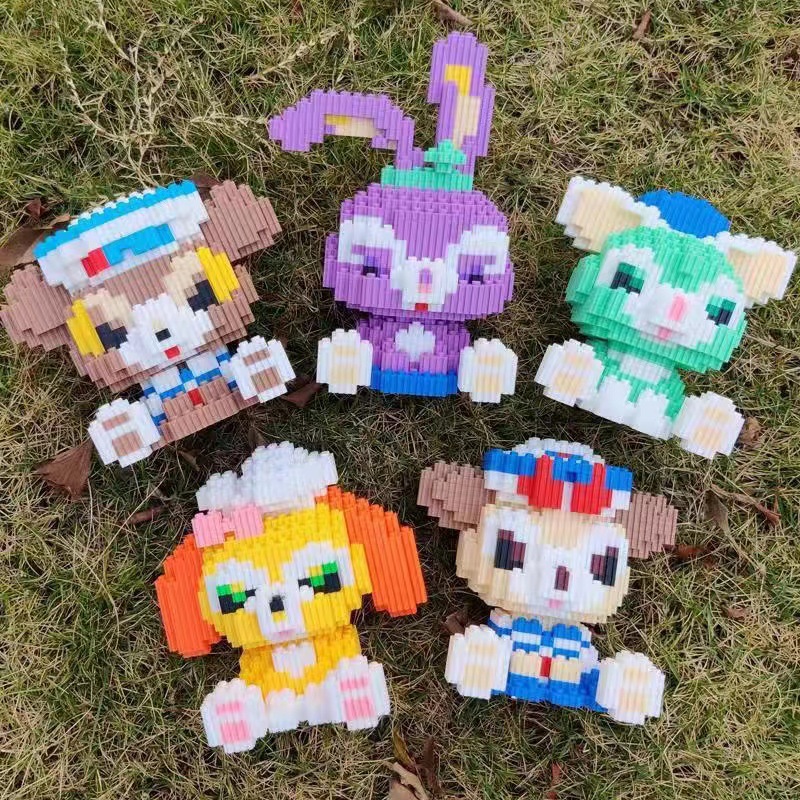 跨境爆款儿童微颗粒积木拼装串联卡通智力益智积木中号款积高摆件