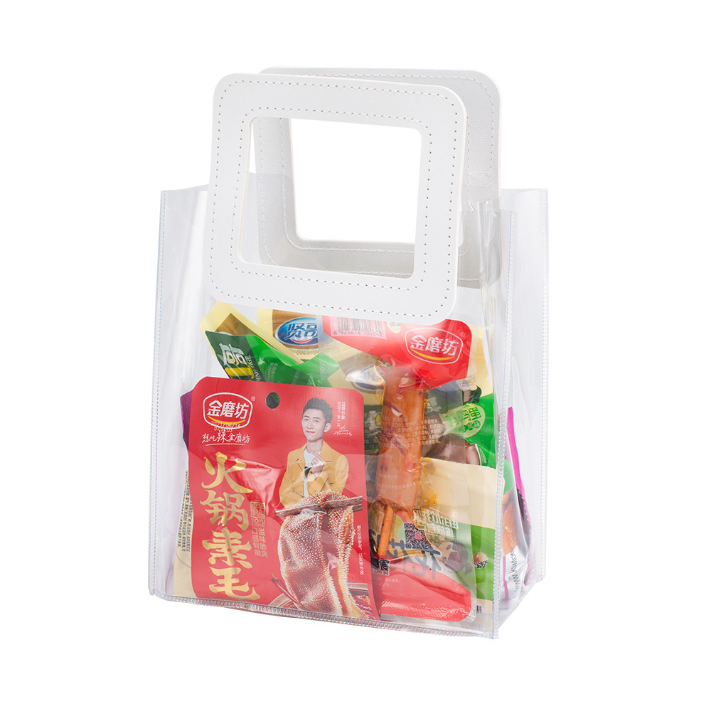 PVC手提袋透明塑料袋网红伴手礼喜糖圣诞礼品袋镭射手提袋拉链袋详情图5