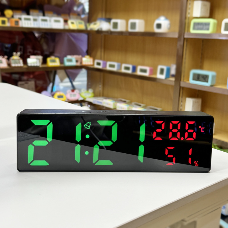 LED color screen digital clock, wall clock, high-end living room clock, USB battery dual-purpose creative wall-mounted alarm clock, gift details Picture