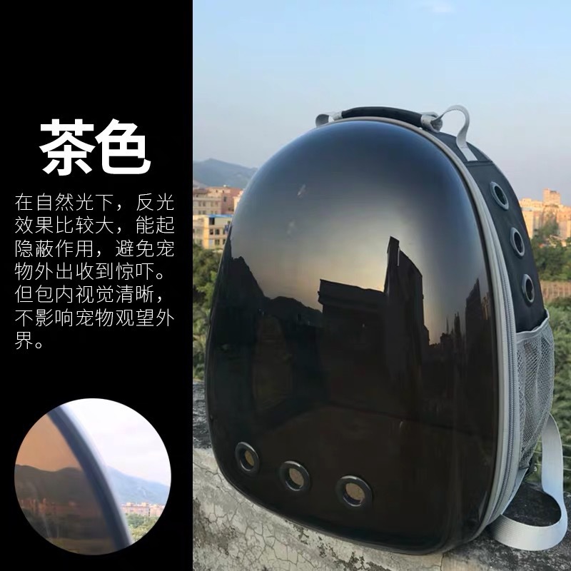 新款宠物猫包外出便携狗包透气纯色双肩宠物背包手提大容量太空包图