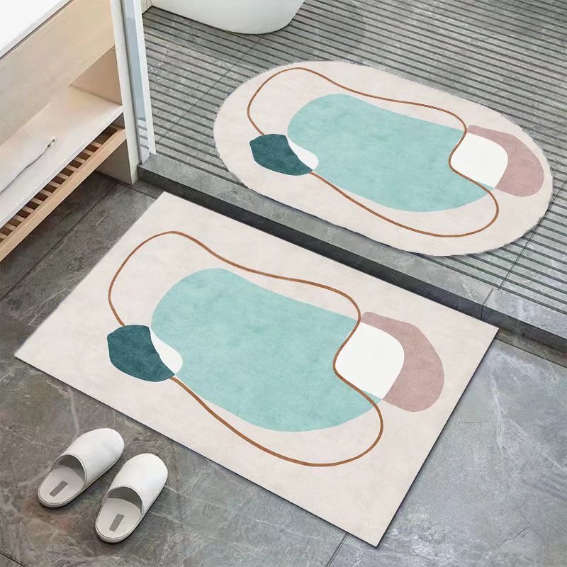 跨境北欧组合地垫厨房耐磨地毯可机洗浴室卧室门口吸水防滑脚垫详情图2