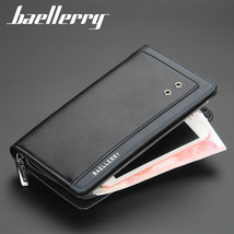 baellerry男士手拿包新款欧美多功能长款钱包多卡位拉链商务手包